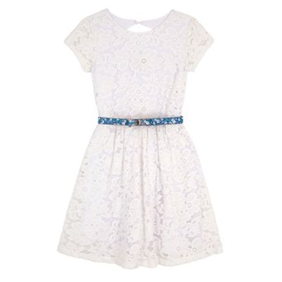 Yumi Girl White Floral Lace Party Dress